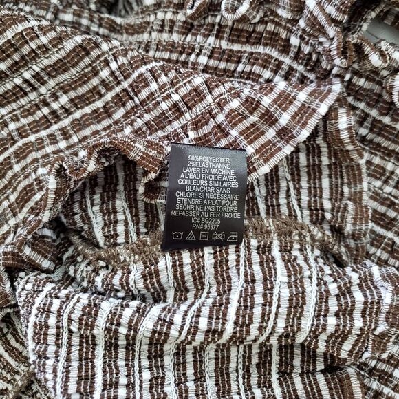 Sanctuary Westside Gingham Check Plaid Smocked Cropped Tank Top Chocolate Medium - Picture 10 of 10